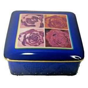 VTG Goebel Trinket Covered Dish Cobalt Blue Floral Rose Colleague "Mara"